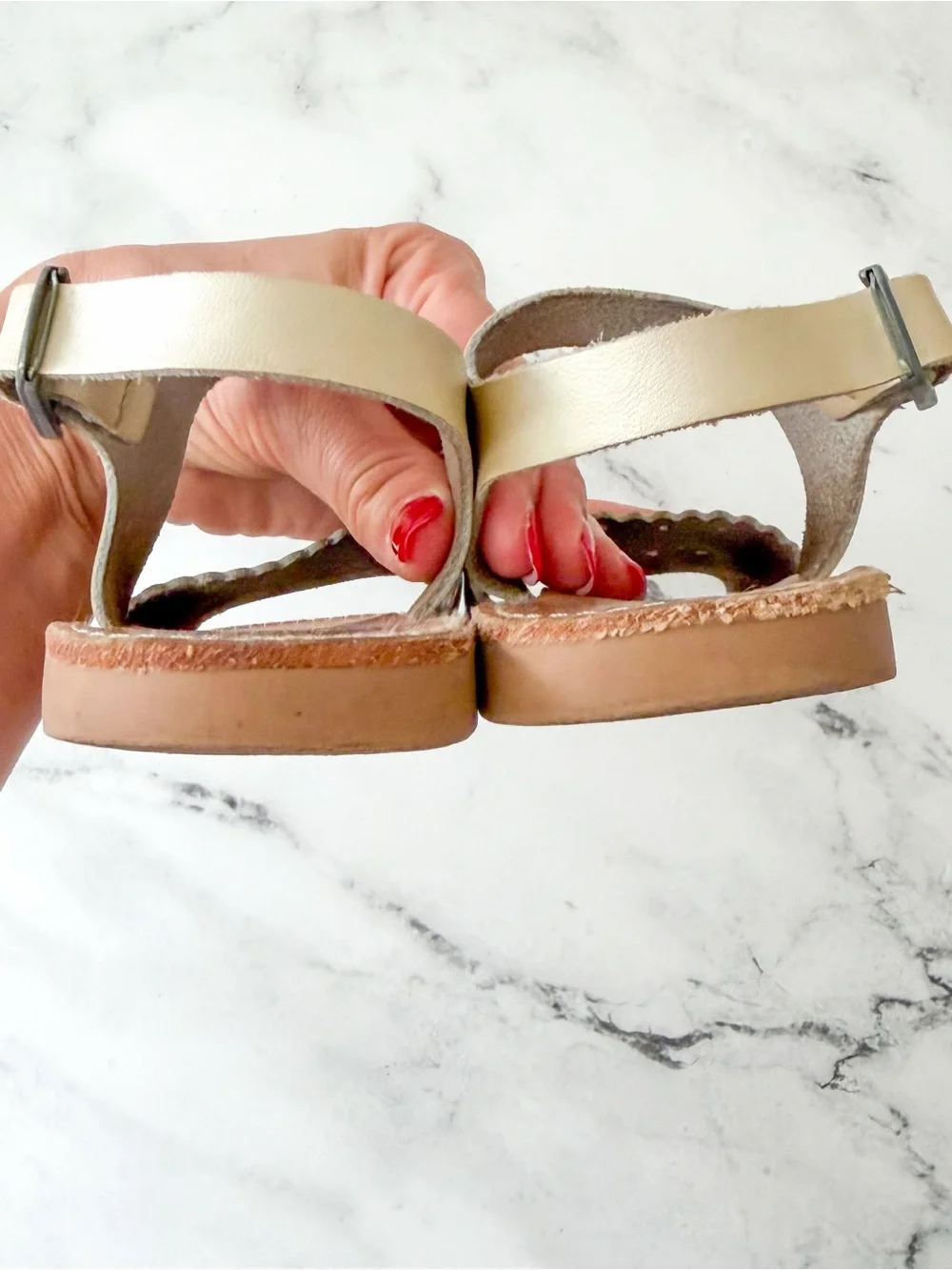 Freshly Picked Laguna Champagne Leather Sandals
